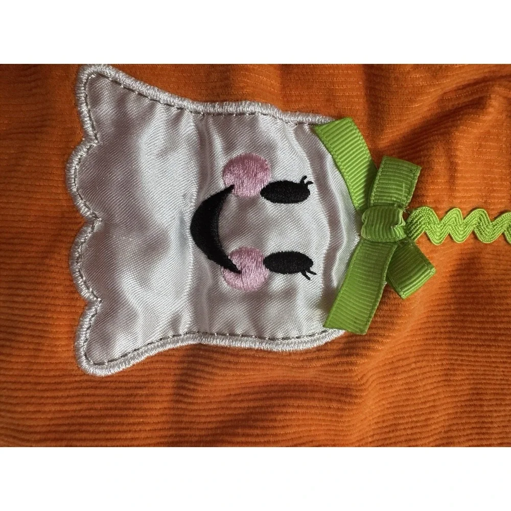 Bonnie Baby Orange Romper Halloween Corduroy 18m Black Cat Ghost Bow